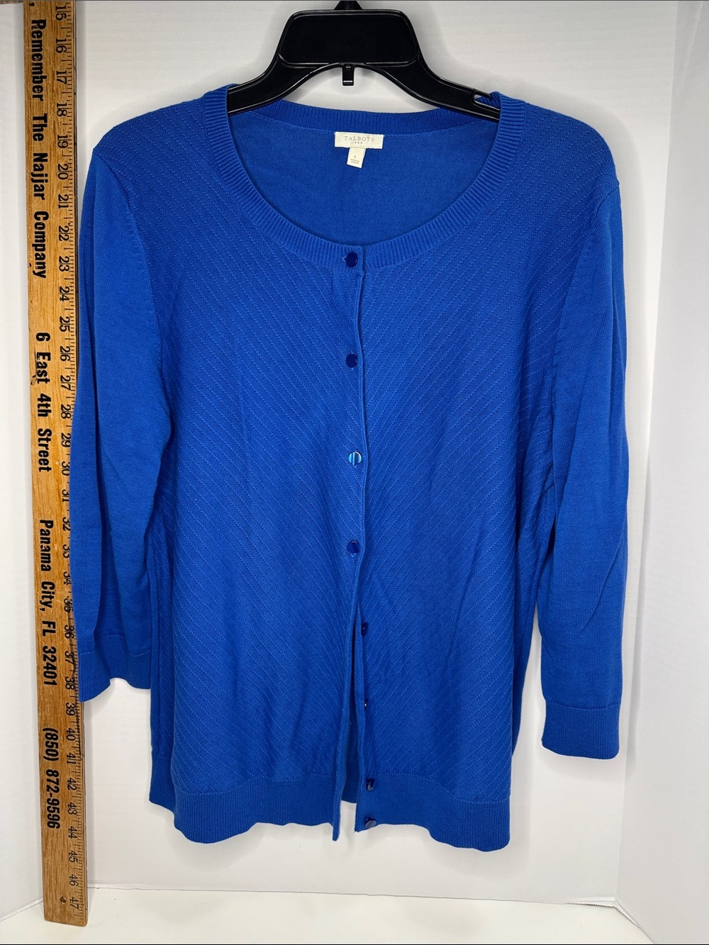 Talbots Cobalt Blue Lightweight Button-Front Cardigan